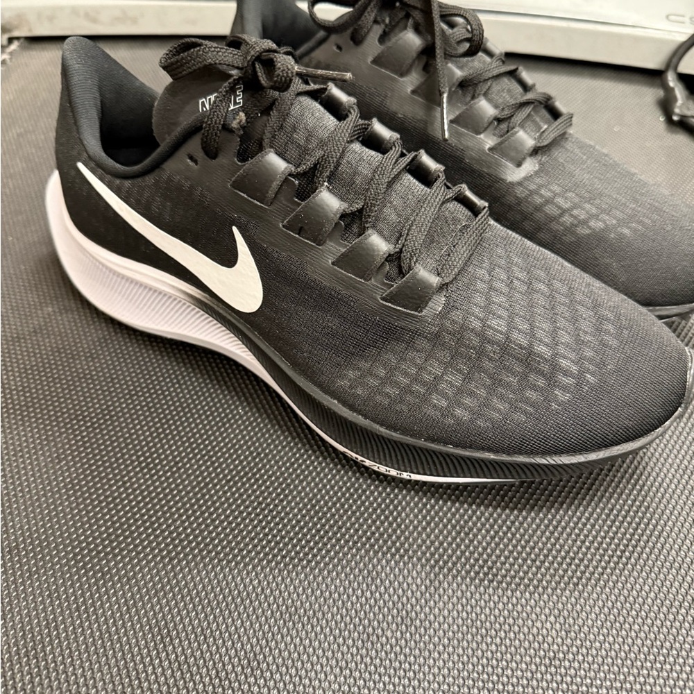Nike zoom pegasus 37 -Nike Black Mesh Athletic Shoes with White Accents